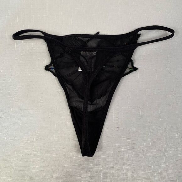 BLACK SEQUIN G-STRING SIZE 7 by INTIMATES NWOT - Picture 4 of 4